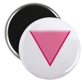 CafePress Pink Triangle Gay Pride Magnet 2.25" Round Magnet, Refrigerator Magnet