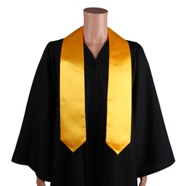 OSBO GradSeason Unisex Adult Plain Graduation Stole for Academic Commencements, 60'' long (Gold)