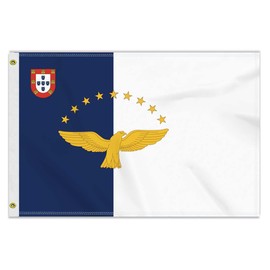 2×3 FT Azores Flag, Medium 60×90 150D Azores Outdoor Banner,Double Side Printing American Decor For Patio Garden With Brass Gromment