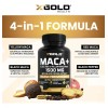 Organic Maca Root Powder Capsules Black, Yellow, Red -1000mg