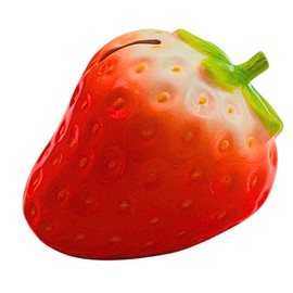 Strawberry Money Box, Classic Piggy Bank, Children's Money Box, Piggy Bank, Piggy Bank, Piggy Bank with Savings Function, Ceramic in Red, L x W x H 15 x 12 x 11 cm