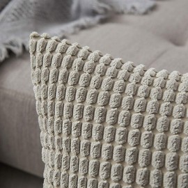 Miulee Set of 2 Corduroy Velvet Soft Cushion Covers - Solid Decorative Square Throws - Cushion Covers for Sofa, Bedroom, Car