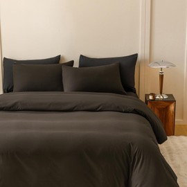 Pureant Dark Brown Comforter Set Queen Solid Color Bedding Comforter Sets Queen Size Quilts Soft Women Men Brown Coffee Comforter All Season Lightweight Chocolate Bedding Breathable