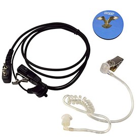 HQRP 2 Pin Acoustic Tube Earpiece Headsets Mic for Ritron JMX-144 / JMX-146 / JMX-152 / JMX-441 / JMX-444 / JMX-446 / JMX-452 + HQRP Coaster