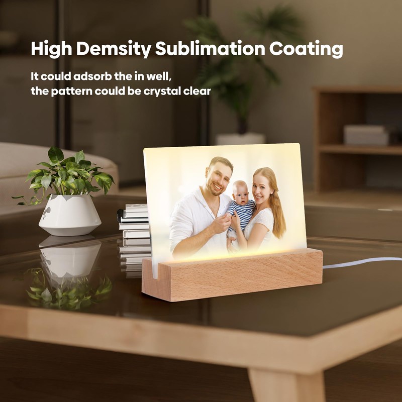WANZELONYO Sublimate Blank Night Light 8X10 Inch 2 PCS LED