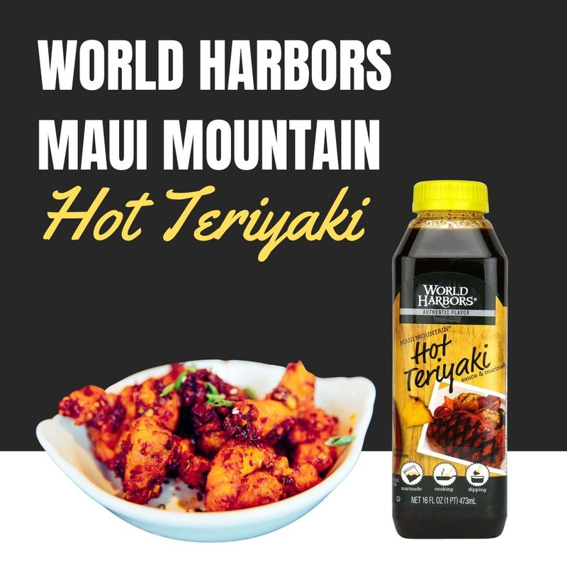 World Harbors Hot Teriyaki Sauce Perfect for Grilling Stir-Fries, Dipping,