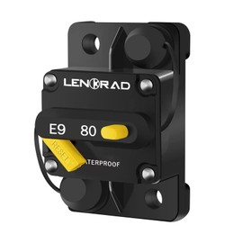 LENKRAD 80 Amp Marine Circuit Breaker Resettable 80A with Manual Reset Switch Button for Boat, Trolling, RV, Yacht, 12V - 48V DC, Waterproof, Surface Mount(80 Amp Boat Circuit Breaker)