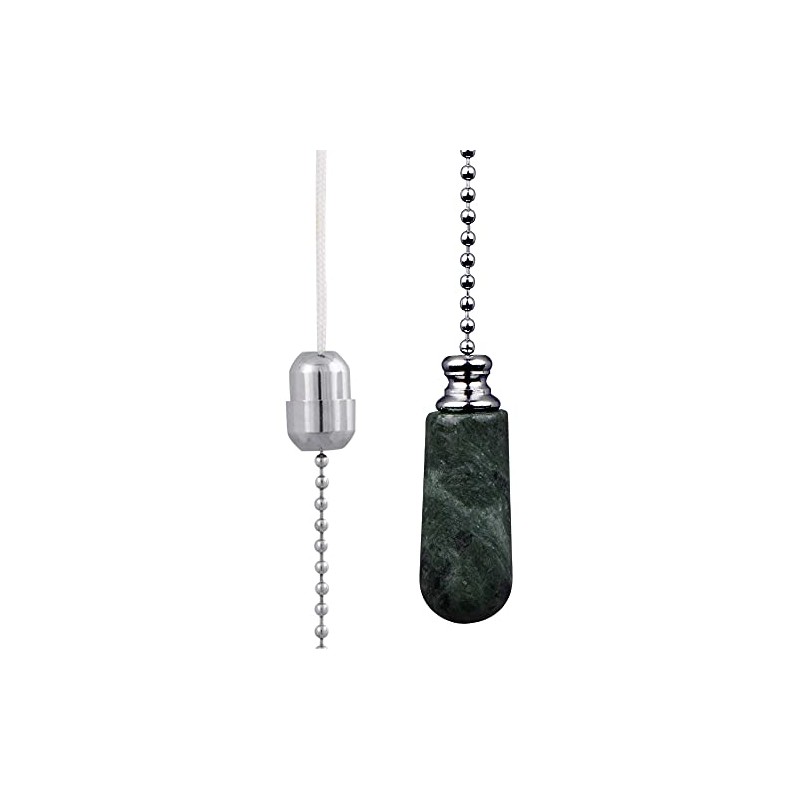 ElekTek Bathroom Light Pull Chain Cord Chrome Green Marble Drop