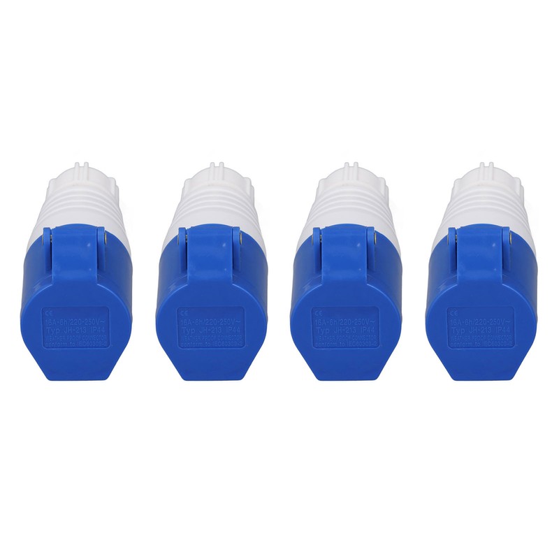 4Pcs 3 Pin Waterproof Industrial Socket Connector IP44 Waterproof Socket