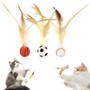 MPXEAVG Pack of 3 Bouncing Cat Ball with Feather, Cat