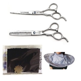montesoro SUS440C-5L-K (Left Handed Only) 5 Pieces with Cape, Hair Cutting Scissors, Crevice Scissors, For Professional Use, Rust Resistant, Premium Material