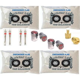 Checkered Flag Tire Balance Beads 4-4 oz Bags, 16oz Tire Balancing Bead Kit, for Use in Light Truck Motorcycle Semi Truck ATV Van Off-Road Trailer Wheels T.P.M.S. Compatible