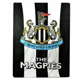 GIFTS 4 ALL Giant Newcastle Football Crest Fleece Blanket/Sofa Throw (120cm x 84cm), Newcastle Crest Blanket, Newcastle Fans Winter Blanket, Newcastle Magpies Bedroom Blanket