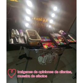 22in Cosmetiquera Con Luz Y Ruedas Maquillaje Maletin                                                                                                 