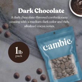 Merckens Dark Chocolate Melting Wafers by Cambie, Dark Melting Chocolate, Candy Melts & Baking Chocolate, 1 lb