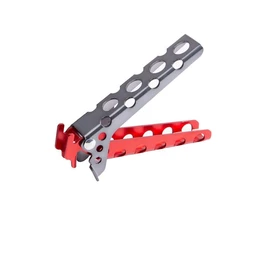 Hot Pot Pan Bowl Gripper Clips, Aluminum Alloy Anti Scalding Retriever Tongs, Portable Cookware Holder Clamps for Camping (Red, One Size)