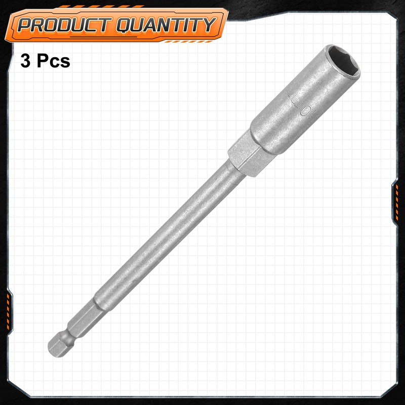 sourcing map 3pcs Nut Driver Drill Bit 10mm Metric Impact