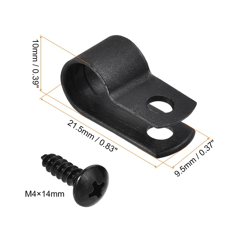 Rebower R Type Cable Clamp Wire Management Clips (With Screws)