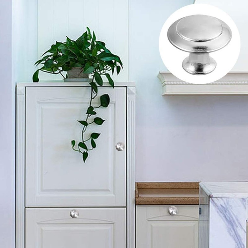 Luabue 30Pcs Cabinet Door Knobs Round Mushroom Shape Pull Handle