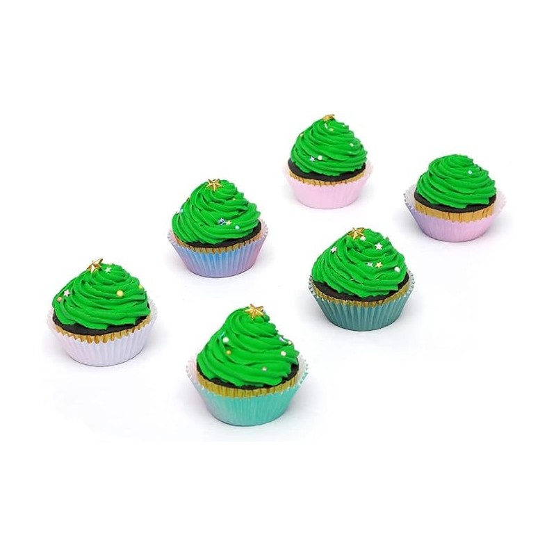 Standard Size Disposable Food Grade Cupcake Liners with Pink Blue