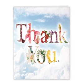 The Best Card Company - 1 Flower Thank You Greeting Card (8.5 x 11 Inch) - Beautiful Floral Gratitude Notecard, Big Appreciation and Thanks - Thanks a Bunch J2359ATYG