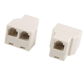 uxcell 2 Pcs RJ11 6P4C 1 to 2 Female Telephone Line Splitter Connector, 2 Way Phone Jack Splitter Expansion Adapter Converter for Telephone Landline Cable Fax Machine Separator