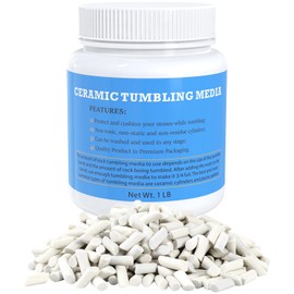 KoolStone Rock Tumbler Grit and Ceramic Tumbling Media 4 Pounds, Polish Up to 25 lbs. of Rocks, 4-Step Polish Refill Media Kit, Compatible with All Rock Tumblers, Essential Polishing Kit for Adults