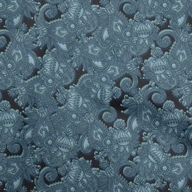 oneOone Rayon Teal Blue Fabric Kalamkari Sewing Fabric by The Yard Printed DIY Clothing Sewing Supplies 56 Inch Wide