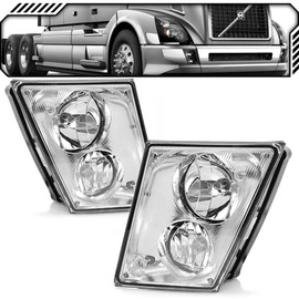 EPIC LIGHTING Halogen Replacement Spec Fog Lights Chrome Dual Bulbs w/Daytime Running Lights Compatible with VOLVO 04-15 VN 04-18 VNL VNM 15-18 VNX [ VO2592119 VO2593119 82793456 82793458 ] Pair