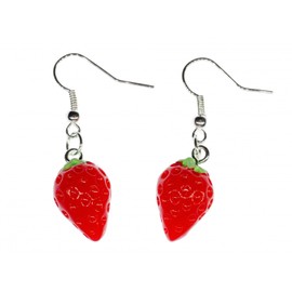 Miniblings Earrings Strawberry Red Strawberries Strawberry Earrings Hang Approximately 3D