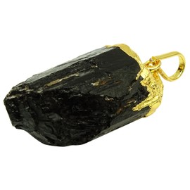 Harmonize Black Tourmaline Stone Pendant Reiki Healing Crystal Spiritual Locket Jewelry