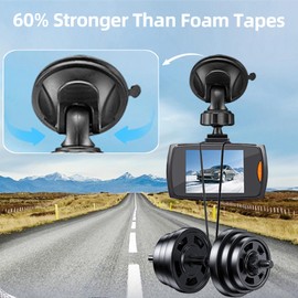 6Pcs Heavy Duty Dash Cam Mounting Tape - Ultra Heat Resistant Double-Sided Adhesive Pads for Windshield, Dashboard, GPS & Camera Holders | 60% Stronger Than Foam Tapes, Weatherproof & Customizable