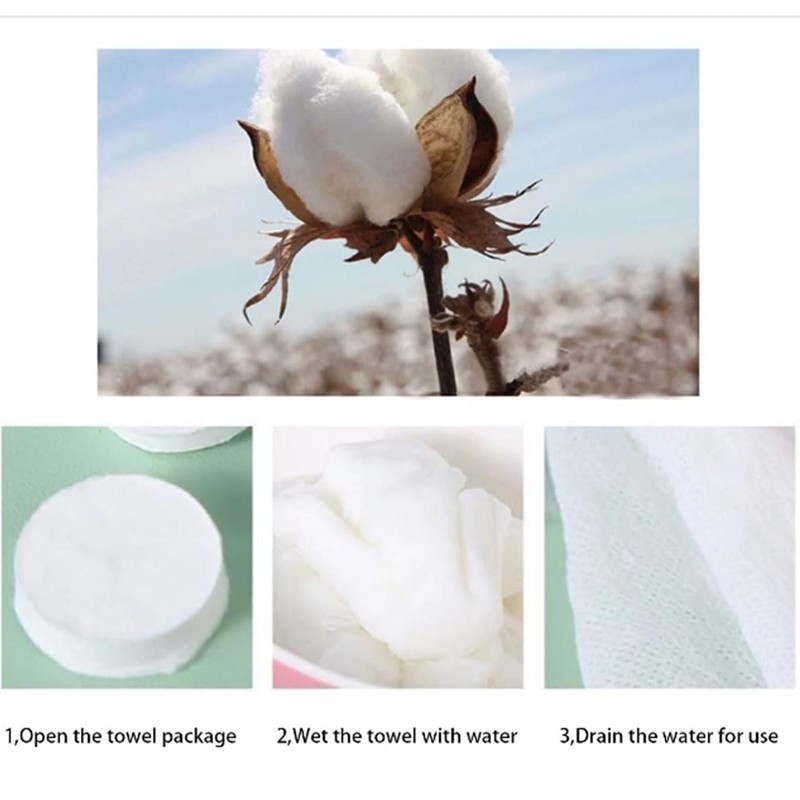 Disposable Face Cotton Coin Tissue - 150 PCS (8in×8in), Ideal