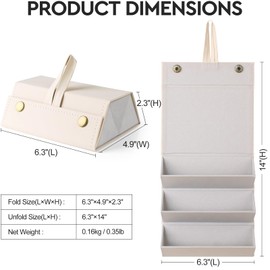 Sunglasses Travel Case, Foldable Eyeglasses Case with 3 Slots,Portable Multiple Glasses Cases for Women Men Girls (Off-white)