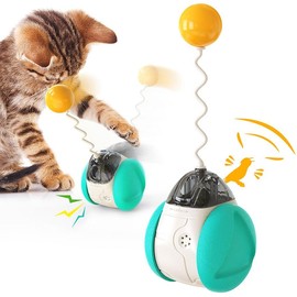 Furryness Cat Toy Interactive, Cat Toy for Indoor Cats, Automatic Cat Toy with Sounds and Motions, Cat Paw Tapping Toys, Smart Sensing Moving Electric Cat Toys, Blue and White