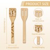 GLOBLELAND 6Pcs Aunt Auntie Wooden Spoons Utensil Set Bamboo Carving