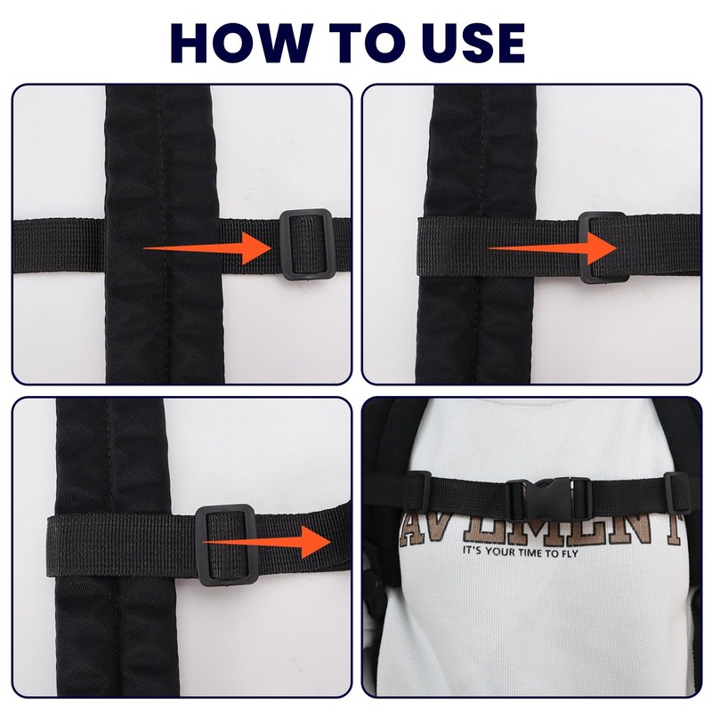 MOLENCO Pack of 4 Adjustable Chest Strap Backpack, Quick Release