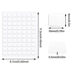 JANYUN 560 Pcs Double Sided Sticky Dots Removable Square Putty Clear Double Sided Tape for Crafts No Trace Sticky Tack Adhesive Tape (8 x 10 mm)