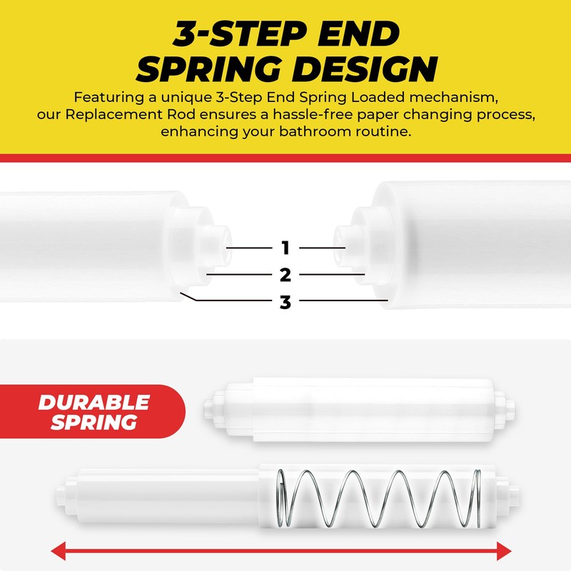 Qualihome White Universal Plastic Spring Loaded Toilet Paper Roll Holder