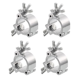 QUARKZMAN Light Truss Clamps, Aluminium Alloy Stage Lighting Tube O-Clamp for 24-26mm Pipe Diameter, Maximum Load 15lbs, 4 Pieces