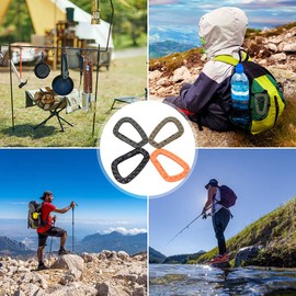 Keboyoe Pack of 8 Carabiner Clip D Shape Carabiner Plastic Carabiner Clip Set for Outdoor Camping Hiking