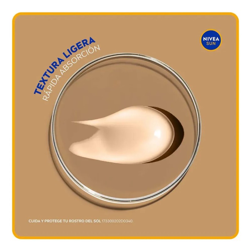 Protector Solar Facial NIVEA SUN Control Brillo Tono Claro, Cobertura
