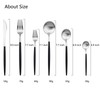 JASHII 18/10 Black Handle Flatware Silver Silverware Set 304 Stainless