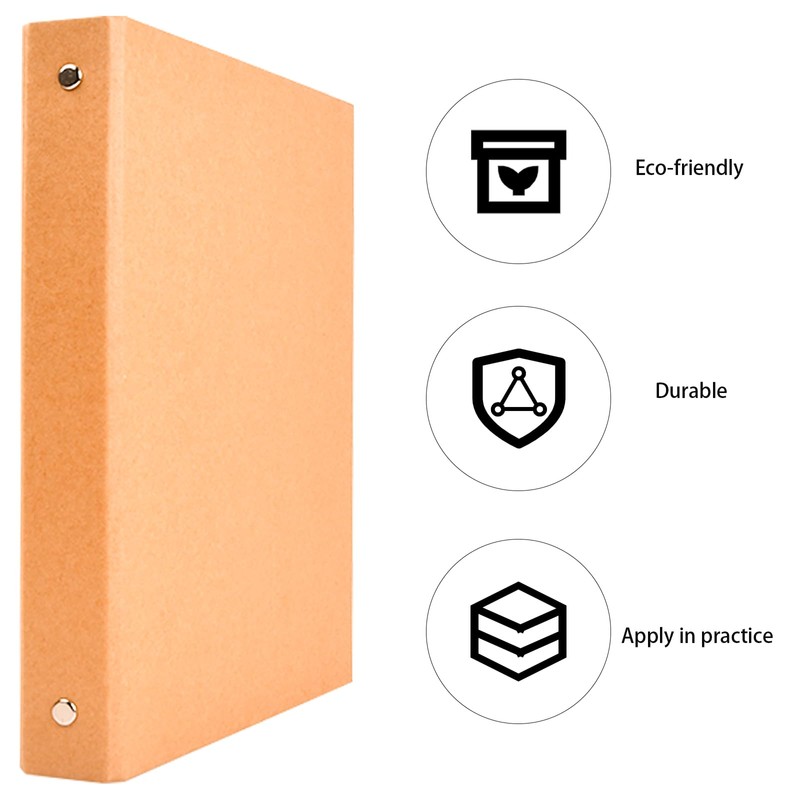 Pack of 2 A5 Ring Binder, Kraft Paper Cover, Ring