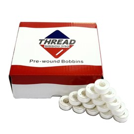 Sissewpro 144pcs White 60S/2 Prewound Bobbin Thread, Class 15 Size A SA156（90WT） for Embroidery & Sewing Machine, Cottonized Soft Feel Polyester Sewing Bobbins for Brother Singer Janome Babylock
