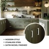 Gobrico 30 Pack Stainless Steel Kitchen Cabinet Handles,Square Satin Nickel