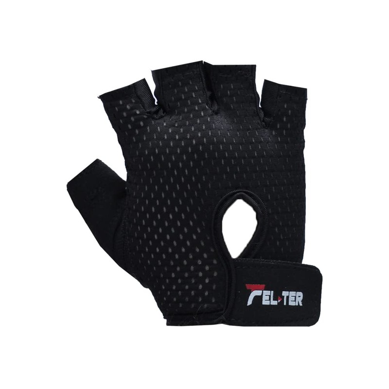 FELTER FITNESS Guante MICROPERFORADO Negro para Mujer, Gym, Pesas, Crossfit,