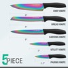HAUSHOF Kitchen Knife Set, 5 PCS Rainbow Knife Sets with