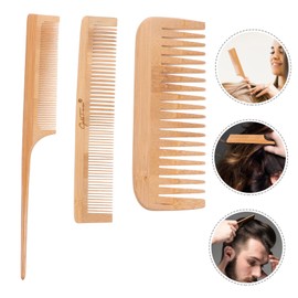 Beavorty Hairdressing Bamboo Comb Barber Comb Professional Salon for Women Men Curly Hair Brush