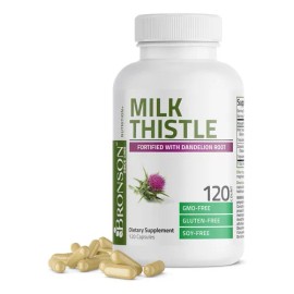 Milk Thistle 1000 Mg Bronson 120 Capsulas Sabor Neutro